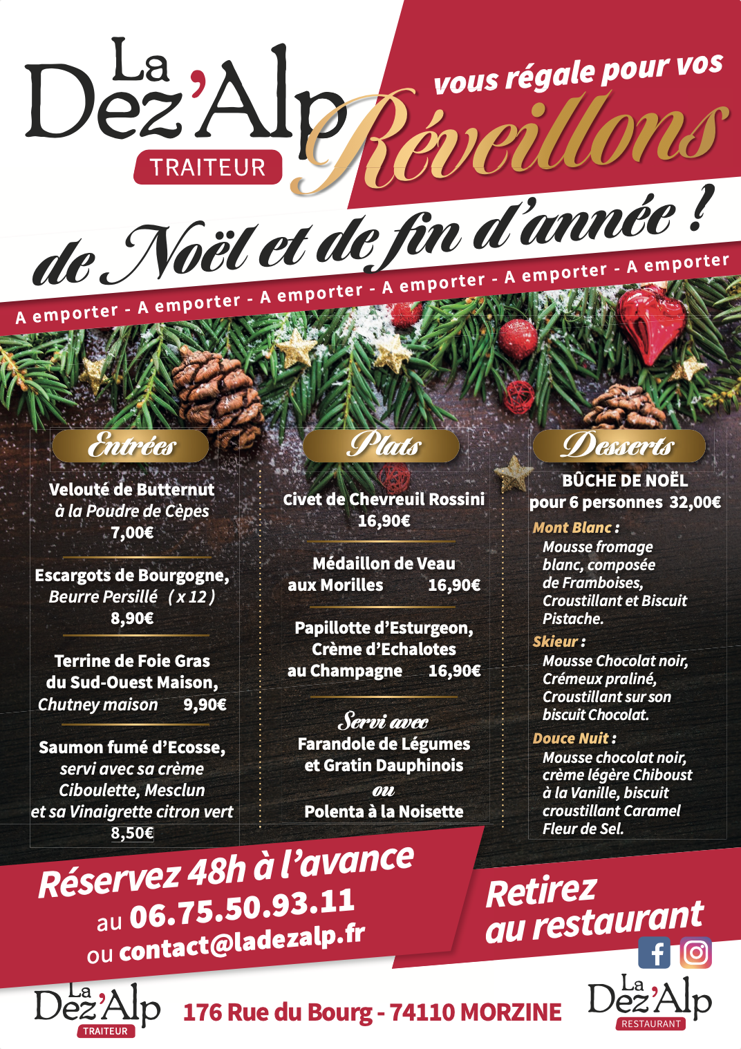 Menu La Dez'Alp